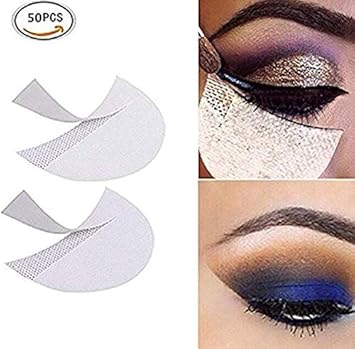 Urdhva Retail 50 Pcs Eyeshadow Shields Professional Lint Free Under Eye Eyeshadow Gel Pad Patches For False Eyelash Extensions Sticker/Lip Makeup