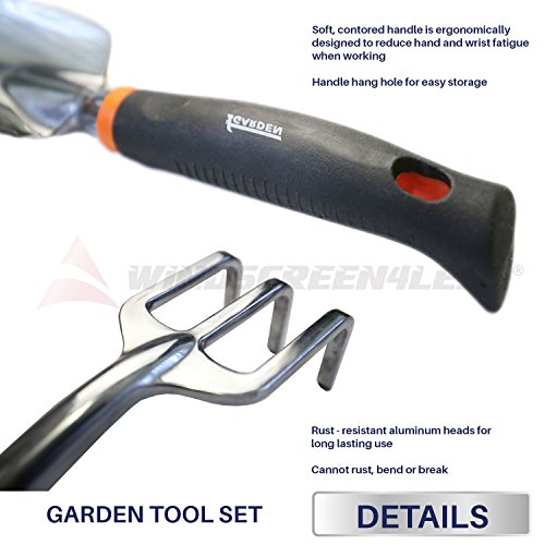 iGarden 4 Piece Garden Kit Aluminum Heads Ergonomic Handles with Heavy Duty Cast - Thumbnail 2