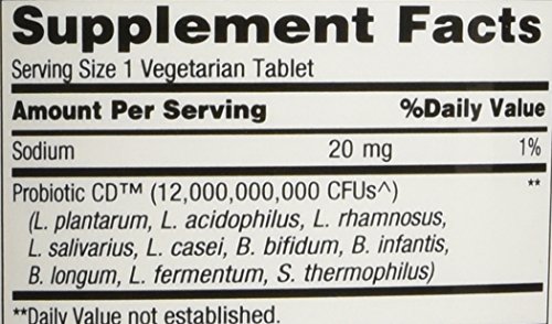 American Health Probiotic CD Intestinal Release System - Promotes Digestive, Intestinal & Immune Health, Encourages Nutrient Absorption - Non-GMO, Vegetarian - 60 Tablets, 60 Total Servings