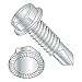 Small Parts 141607KWSMS Steel Self-Drilling Screw, Zinc Plated Finish, Serrated Hex Washer Head, Hex Drive, #2 Drill Point, 1/4