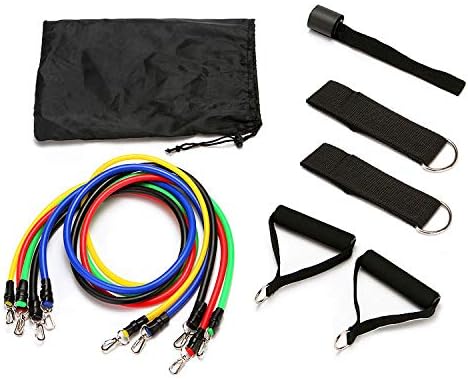 Titanium Fit Resistance Bands Exercise Set with Door Anchor, Ankle Straps, Carry Bag and Guide for Training, Physical Therapy, Home Workout, Yoga, Pilates, Men and Women Fitness (11 Piece)