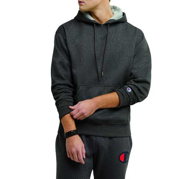 CHAMPION MEN’S HOODIE, POWERBLEND, FLEECE STRIPED SWEATSHIRT FOR...