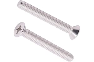AOESIN 6-32 x 2" (60 pcs) Flat Head Machine Screws, 304 Stainless Steel (18-8), Phillips Drive, Cross Recessed 80° countersunk Head Screws, Coarse Thread UNC, ANSI B18.6.3-2
