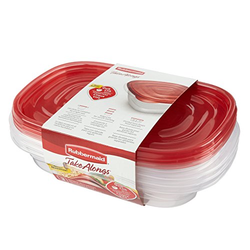 Rubbermaid TakeAlongs Divided Rectangular Food Storage Containers, 3.7
