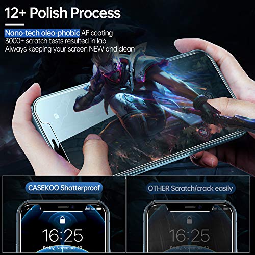CASEKOO Shatterproof Compatible with iPhone 12 Pro Max Screen Protector