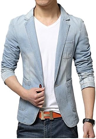 Amazon メンズ 長袖 ジャケット シャツ ロンt 長袖 スリム カットソー トップス 男性 選べる 細身 Mode デザイナーズ 大きいサイズ デニム テーラード ブルゾン M ライトブルー シャツ 通販