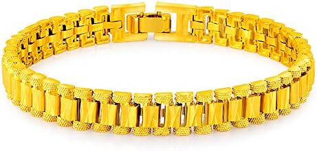 LSDMY Wrist Chain 24k Gold Plated Noble Women's Men's Bracelets Bangle