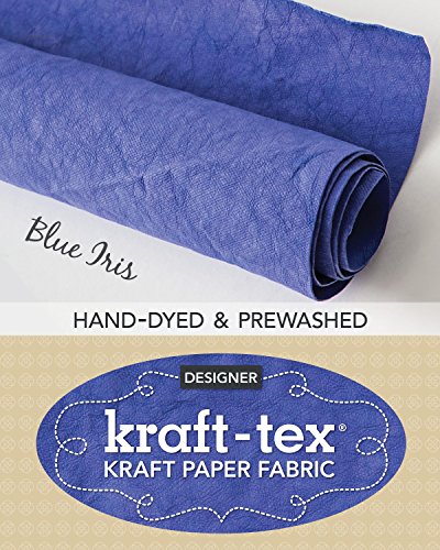 kraft-tex Blue Iris Hand-Dyed & Prewashed: Kraft Paper Fabric, 18.5” x 28.5" Roll (kraft-tex Designer)