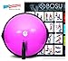 Bosu Home 25 Inch Multi Functional Full Body Workout Exercise Balance Strength Trainer Gym Ball Equipment with Guided Workouts and Pump, Pink