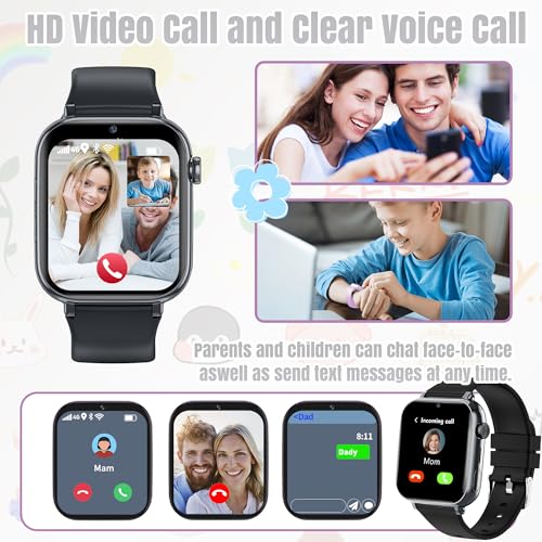 pmstuy 4G Smartwatch Children GPS Phone Watch Smartwatch Children WiFi Video Calling SOS Voice Chat Alarm Clock Games Waterproof Child Mobile Phone Gifts for Girl and Boy
