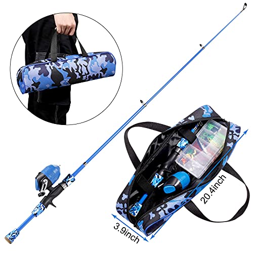 Gamashino Kids Fishing Pole Telescopic Fishing Rod and Reel Combo Kit Fishing Gear, Fishing
