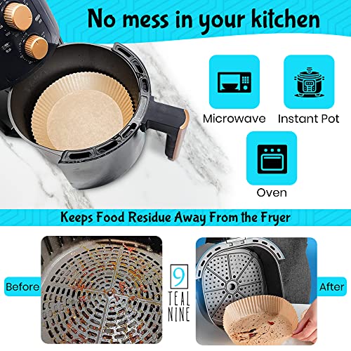 100 Pcs Round Disposable Air Fryer Liner Parchment Papers for Baking