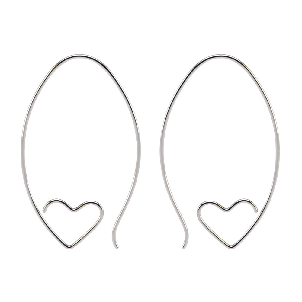 LeCalla Sterling Silver Jewellery Heart Love Wire Earrings for Women Girl