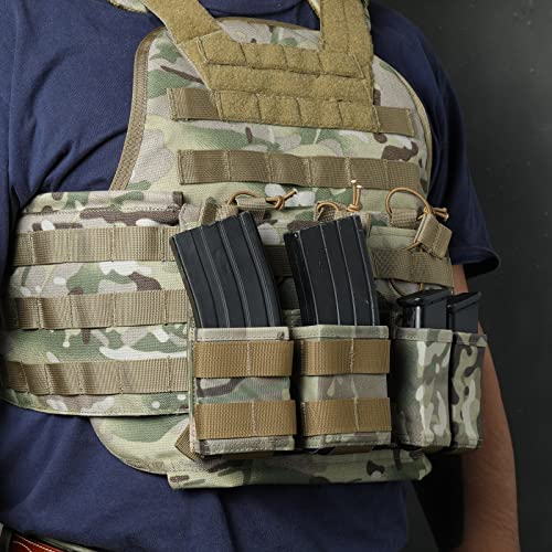 VISMIX Rifle Mag Pouch, Double 5.56mm AR MOLLE Magazine Pouch with