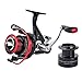 KastKing Sharky Baitfeeder Spinning Fishing Reel - 2 Spools - Carbon Fiber Drag - 33 LB Max Drag - 10+1 BBs - Best Front Drag and Rear Drag Baitrunner Spinning Reels for Carp, Catfish