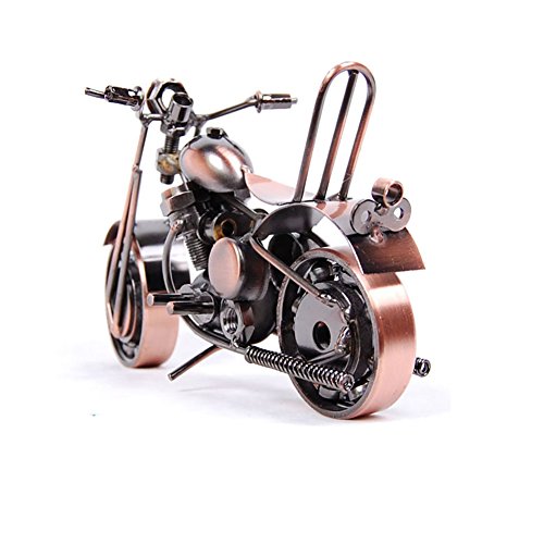 VintageBee Vintage Motorbike Chainwheel Model Handcrafted Collectible Iron Art Sculpture for Motorcycle Lovers, Bronze Tone Metal modern ornaments birthday present for boyfriend Photography Props