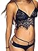 LANFEI Women's Floral Lace Tank Camisole Vest Bikini Bra Crop Top Black FBA US 4 Tag S