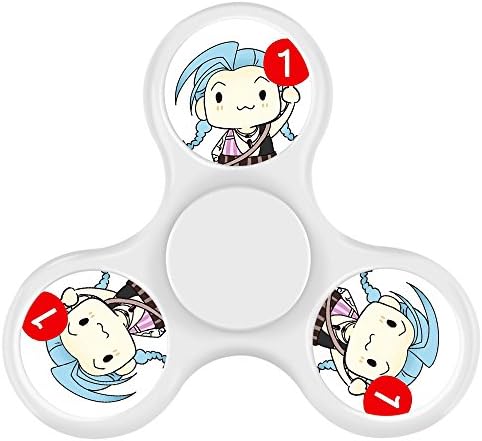 New Style Cool Tri-Hands Fidget Spinner Toy, Stress Reducer Relieve Anxiety, Controlling Force, Fashion Design and Images(LOL Jinx - White)
