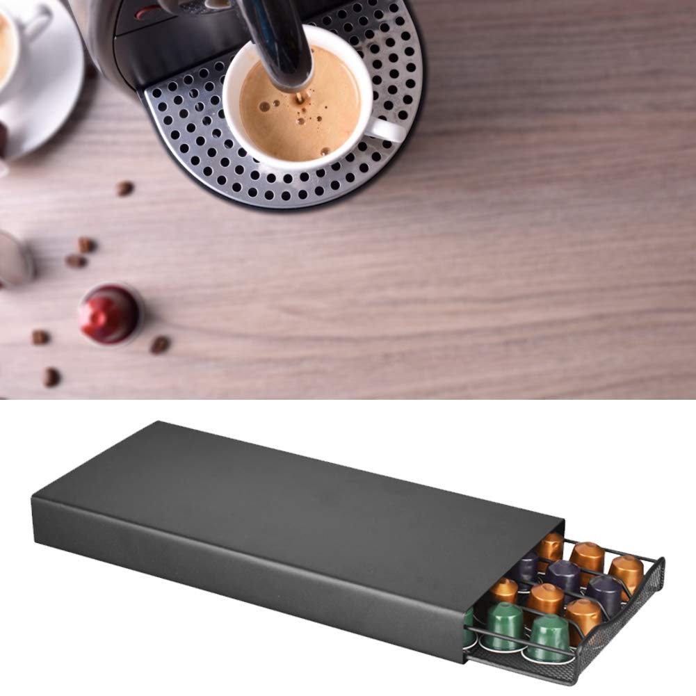 Coffee Capsule Holder, 40 Capsules Coffee Pod Storage Drawer TrayS Coffee Capsule Organiser Stands Compatible with Most Standard Sizes of Pods