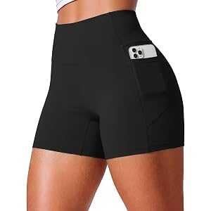 JEKAOYI No Front Seam Biker Shorts for Women 4.5" with Pockets | High Waisted, Spandex Shorts, Tummy Control, Comfy Soft Work