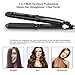 2 in 1 Curling and Straightening Steam Flat Iron- Professional Steam Hair Straightener Salon Styler Tourmaline Flat Iron with Steamer, Dual PTC Heater, Digital LCD Display, Dual Voltage,300-450℉