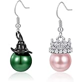 INLOLLY Witch Movie Inspired Witch Earrings, Lightweight Pearl Witch Jewelry for Women, Witch Merch Accessories Gifts