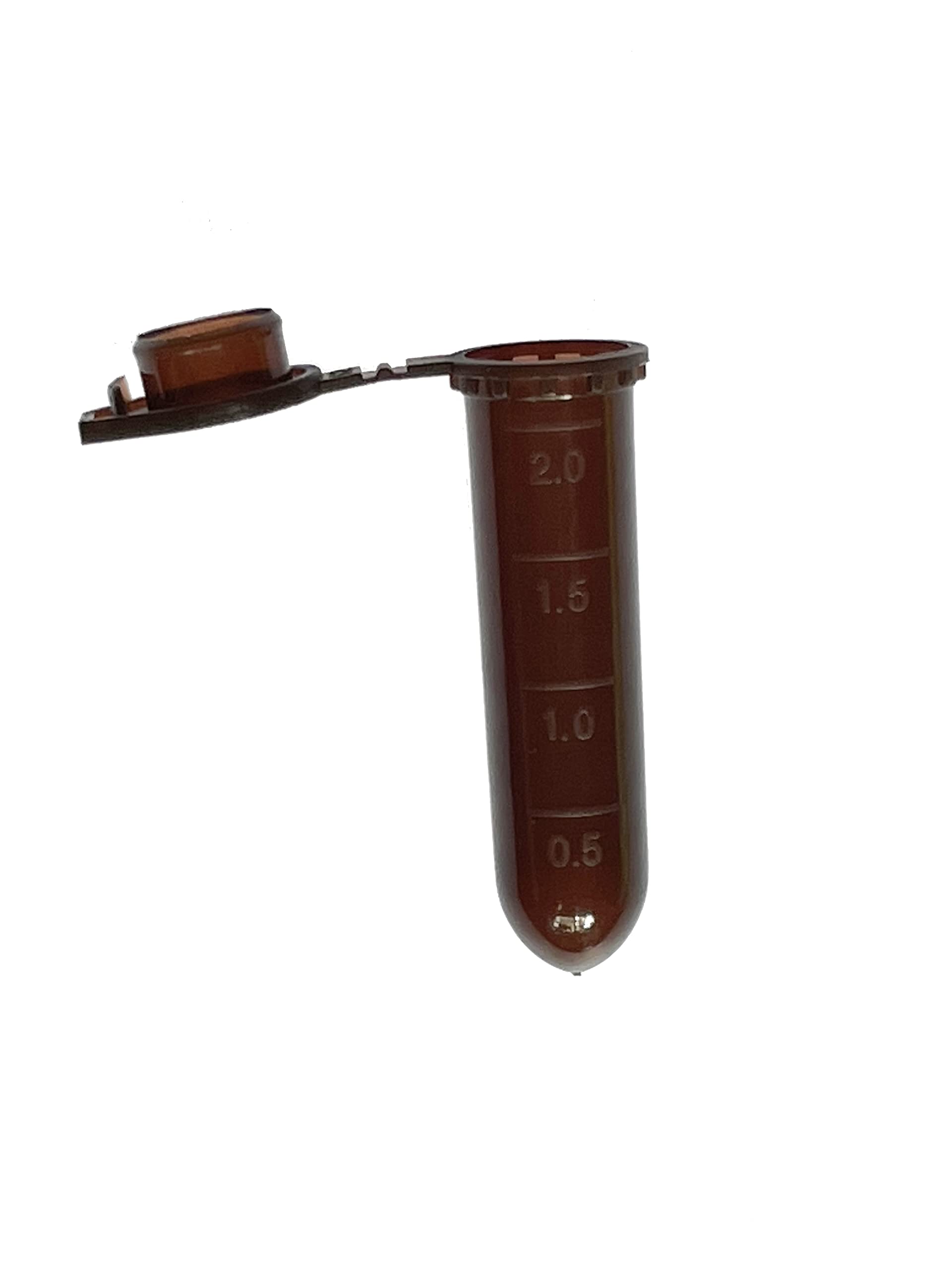 MUHWA 2ml Microcentrifuge Tubes, 500pcs Graduated Micro Test Tubes with Snap Cap, Rounded Microtube Sample Vial for Laboratory (Amber)