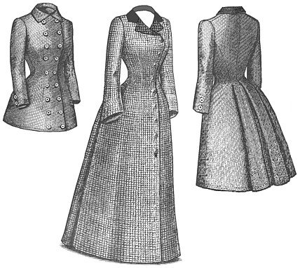 Steampunk Costumes, Outfits for Women 1880s Late Bustle Coat Pattern $25.15 AT vintagedancer.com
