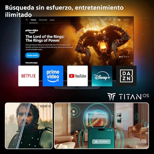 Ambilight TV 40PQS6901/12 40 Inch FHD QLED Smart TV, Pixel Precise Ultra HD, Titan OS, Dolby Audio