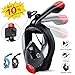 HENGBIRD Snorkel Mask with Detachable Camera Mount, Foldable Easybreath Full Face Scuba Mask Snorkeling Mask with 180° Panoramic View Anti-Fog Anti-Leak - 2018 Latest Upgrade Snorkel Set