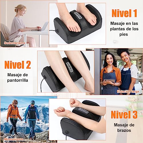 Postura Masajeador de Pies Eléctrico con Calor,Masajeador de Piernas Ajustable de 3 Intensidades, Masajeadores Eléctrico que Puede Relajar los Músculos de la Pantorrilla y el Pie, Masaje de Pies,Familia