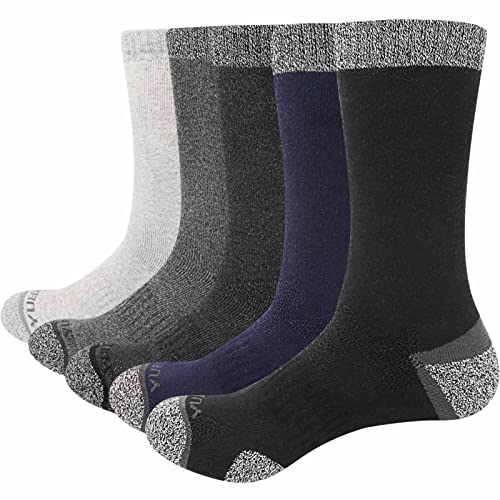 YUEDGE Men's Hiking Socks Moisture Wicking Cotton Heavy Cushion Outdoor