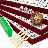 Yellow Mountain Imports Chinese Mahjong Set Emerald 148 Translucent Green Tiles view 4