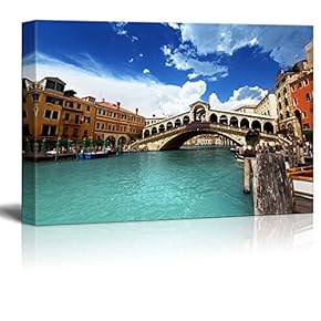 Beautiful Landscape Rialto Bridge in Venice Italy