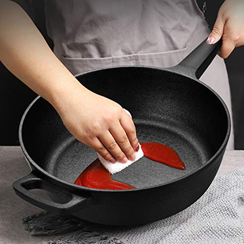 Fry Pan Nonstick Cookware, Deep Frying Pan Induction Pan Skillet Pan with Lid PFOA Free, Dishwasher Safe, 5 Quart