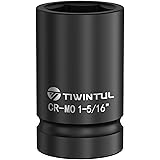 TIWINTUL 1-5/16" Impact Socket 1 Drive, 6 Point