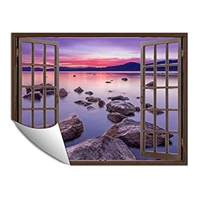 Wall Paper Small Wall Mural Beautiful Scenery Out of The Window Wall Art Removable Wall Decoration for Bedroom Living Room - 24x32 inches