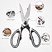 Kitchen Shears and Herb Scissors Set - Heavy Duty Easy Function Come Apart Multipurpose Culinary Scissors in Stainless Steel with Blade Covers for Meat Poultry Fish Herbs Nuts by COMPV