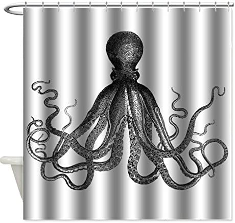 Custom Cartoon Octopus Art Sea Fabric Thickened Shower Curtain Bathroom Decor 71(W)x71(L)Inches