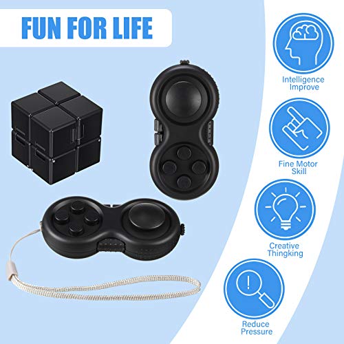4 Pieces Fidget Game Controller Pad, Keychain Fidget For