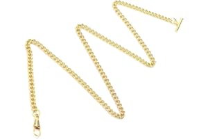 Pocket Watch Chain, 65cm/25.6in Pocket Watch Link Key Chain Gold-Plated Pocket Watch Chain Metal Alloy Pocket Vest Chain Buck