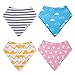 Baby Bandana Bib Set - 100% Organic Cotton Bibs - Extra Absorbent Teething & Drool Bibs with Adjustable Snaps | 4-Pack Unisex Gift Set with a Premium Pacifier Clip for Baby Girl & Boy by Ado Glo