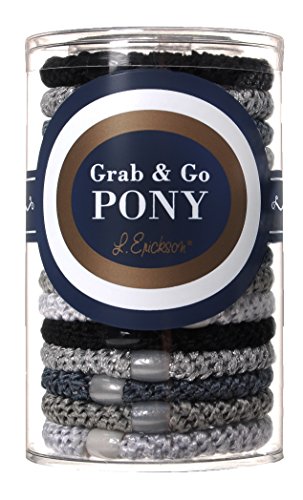 L. Erickson Grab & Go Pony Tube - Light Silver Metallic