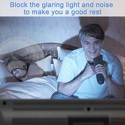 Homder Sleep Headphones Bluetooth 5.0 Eye Mask for Men Women, Noise Cancelling Sleeping Mask Block Light, Soft Comfort with Adjustable Strap for Sleeping, Meditation, Travel, Washable