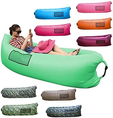 Polan Fast Inflatable Sleeping Bag,Portable Beach Lazy Bag,Air Sleep Sofa Lounge Hangout Waterproof Nylon Fabric Camping Bed(GE)