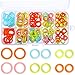 Blulu 200 Pieces Knitting Marker Rings Stitch Rings Markers Crochet Locking with Plastic Storage Box, 3 Sizes, Assorted Colors