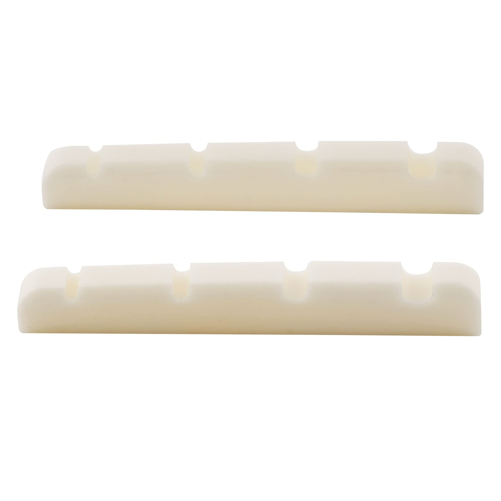 Musiclily 38mm Slotted Bass Bone Nut Flat Bottom for 4 String Precision/Jazz Bass Guitar,38x3.5x5mm(2 Pieces)