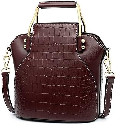 MYLL Women Handbags Fashion Crocodile Pattern Leather Small Purse Shoulder Crossbody Bags Wallets Header Layer Cowhide,Red