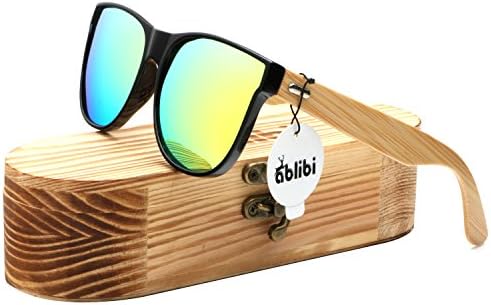Ablibi Womens Unique Bamboo Sunglasses Polarized Eyewear in Gift Box