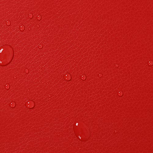 HOHOFILM 1ft x 5ft Grain Red Leather Vinyl Wrap Paper for Car Automobile Interior Exterior Protection